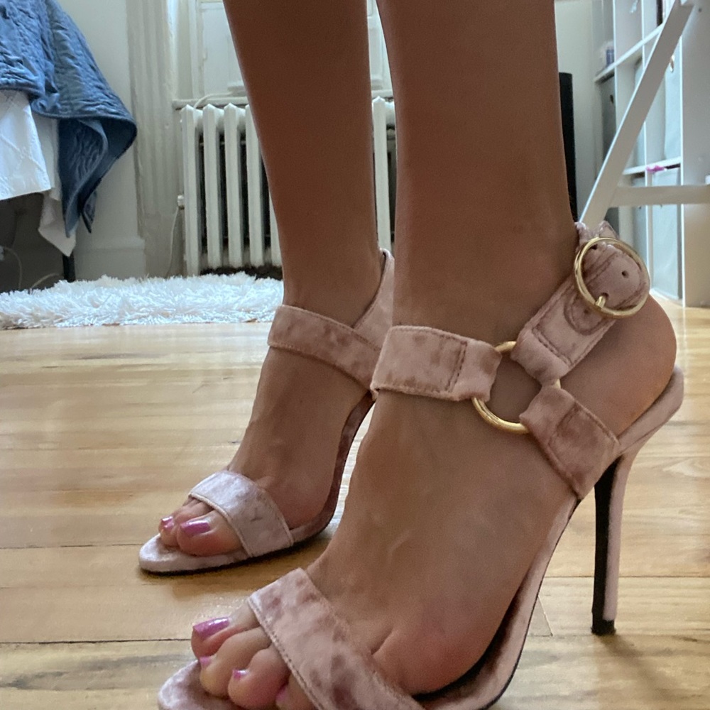 Top shop pink velvet heels